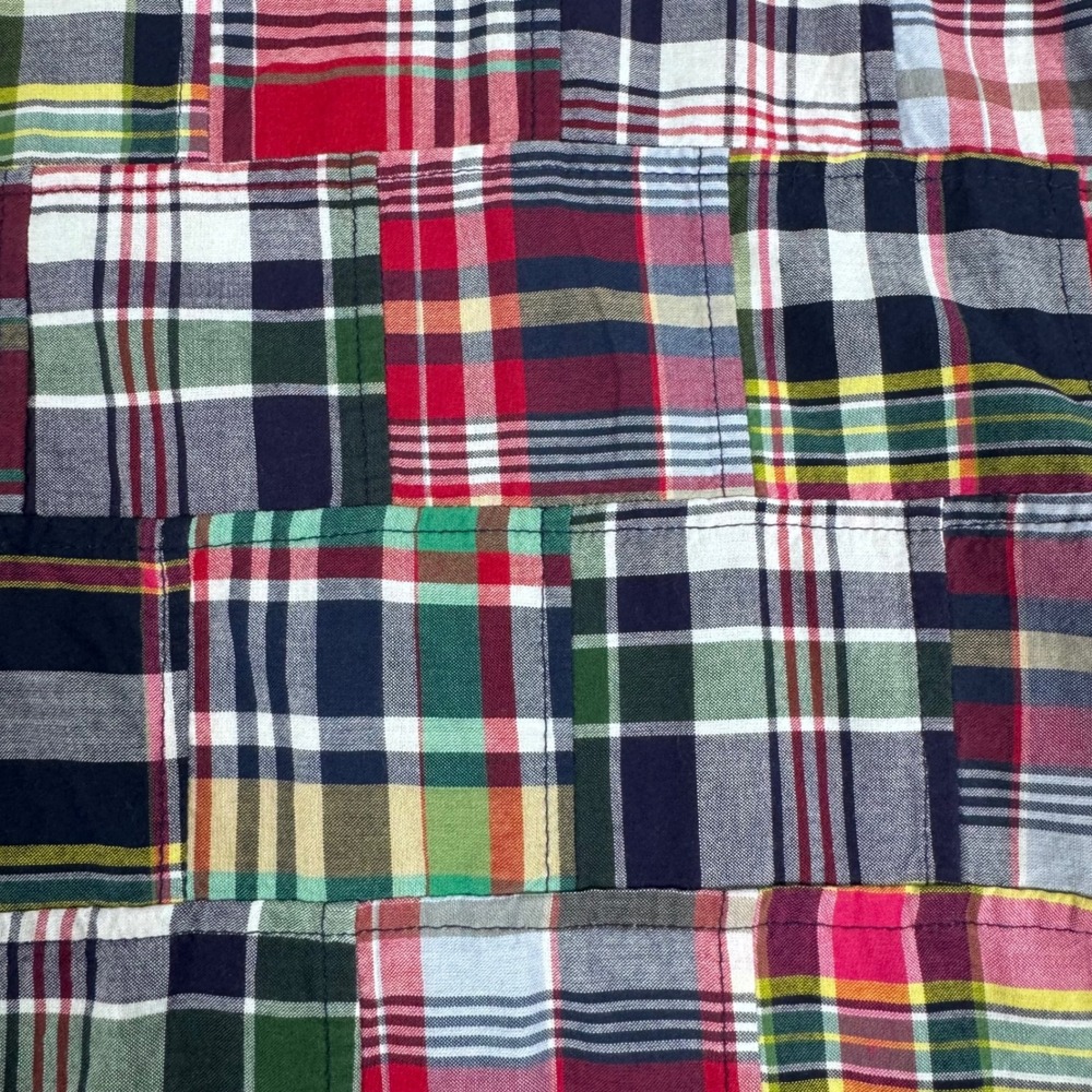 Brooks Brothers Madras Short Sleeve Shirt Mens Large Patchwork Plaid Regent Fit - Picture 3 of 9
